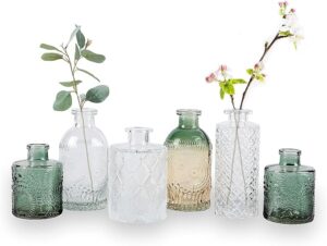 Wildmos Bud Vase Set of 6 Vintage Home Decor